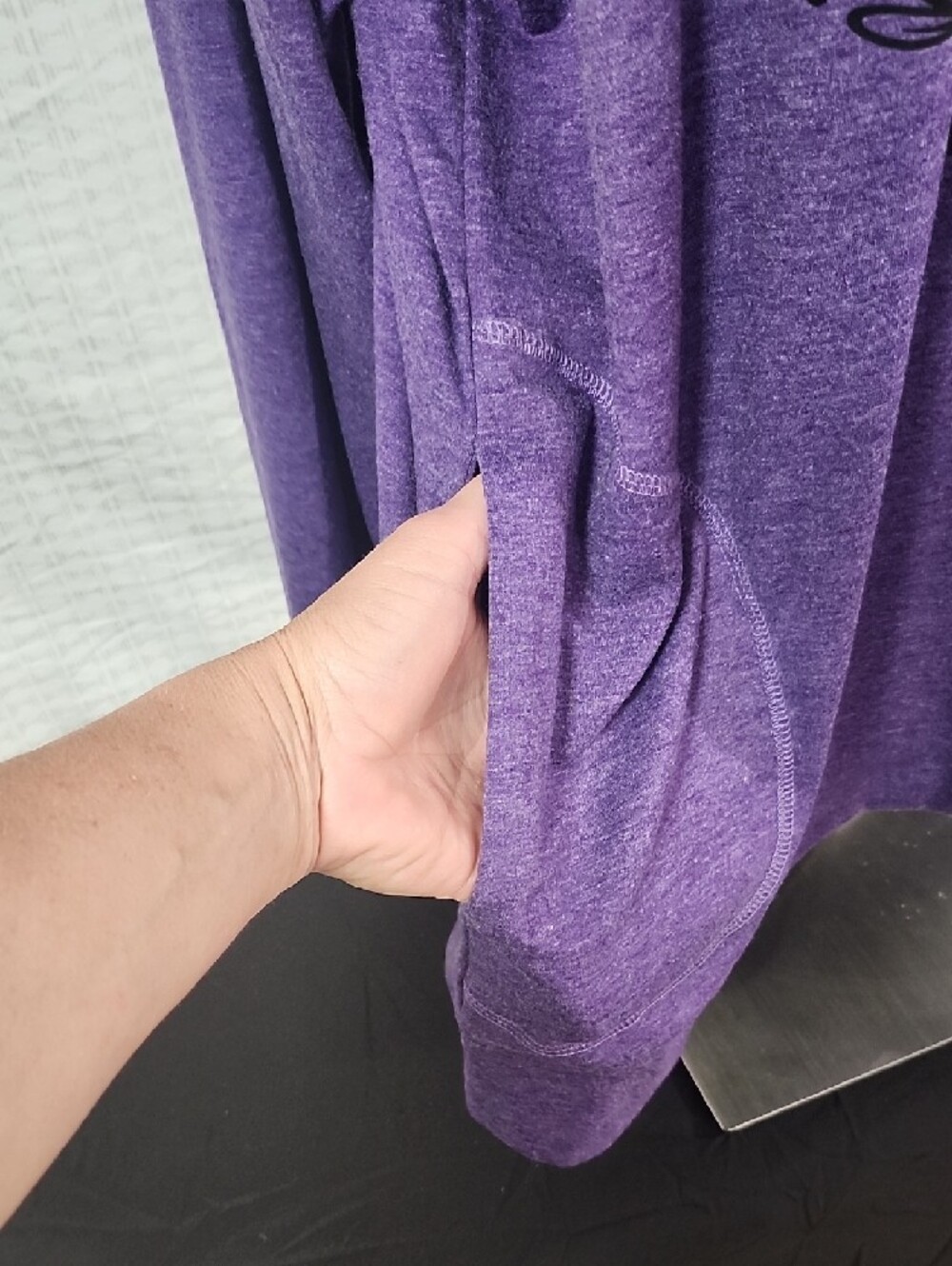 Purple Long Sleeve Sweatshirt with Black Cat Moon Graphic - Picture 2 of 5